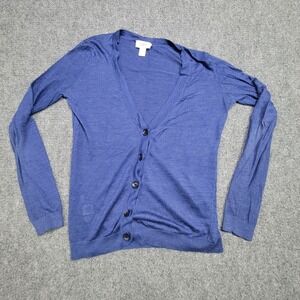 Ann Taylor LOFT Cardigan Sweater Women‎ S Blue Button Front Long Sleeve